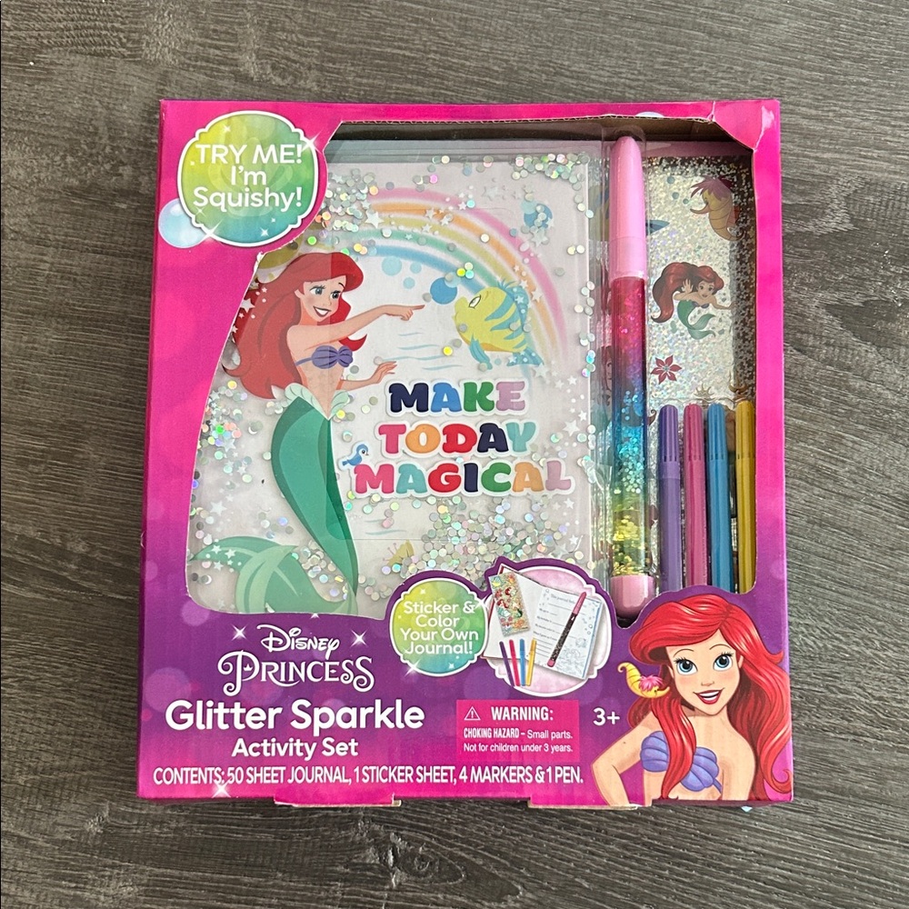 Disney Princess Glitter Sparkle Activity Set - Pink and Multicolor